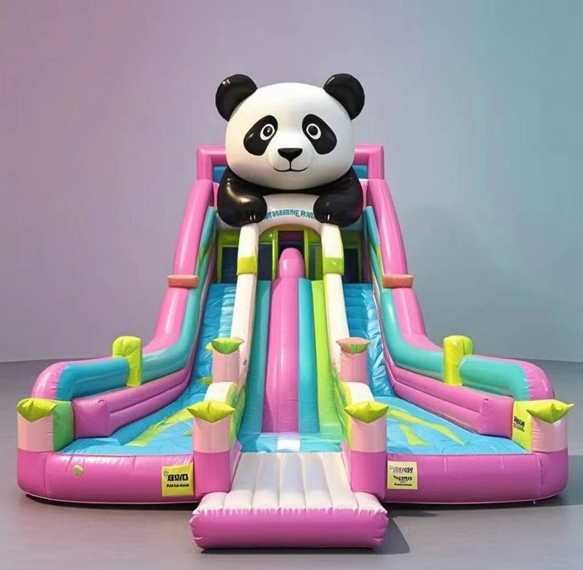 Animali Panda Castello gonfiabile Slide d'acqua Casa rimbalzo Colorato Castello salto interno Commerciale Castello rimbalzo