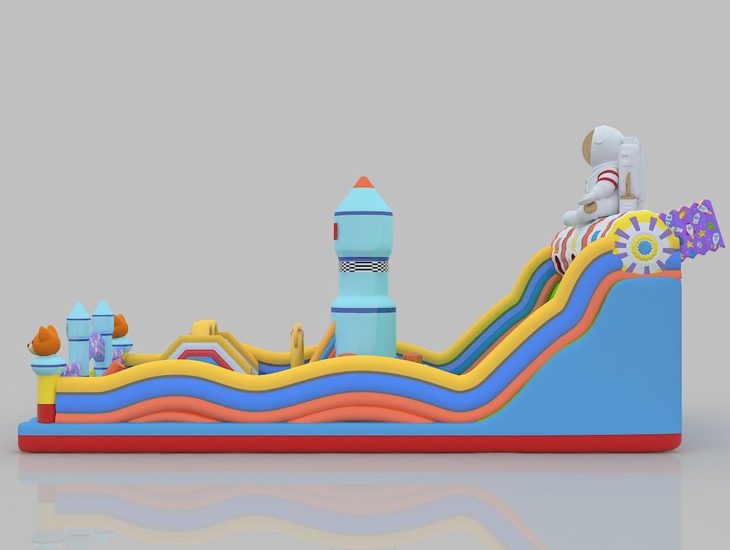 Pvc Commercial Jumping Castle Con Slide 6m 7m Charming Bounce House Con Slide Per Adulti