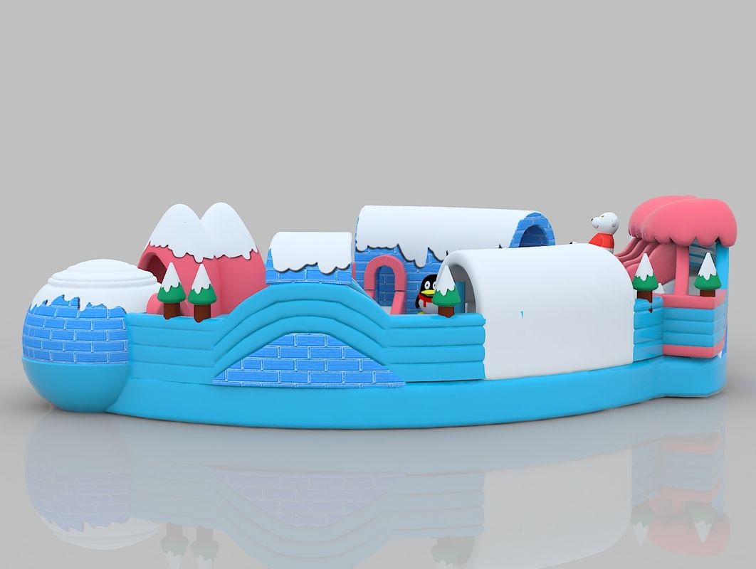 Tematica neve castello gonfiabile colorato PVC salto interno casa rimbalzo per adulti