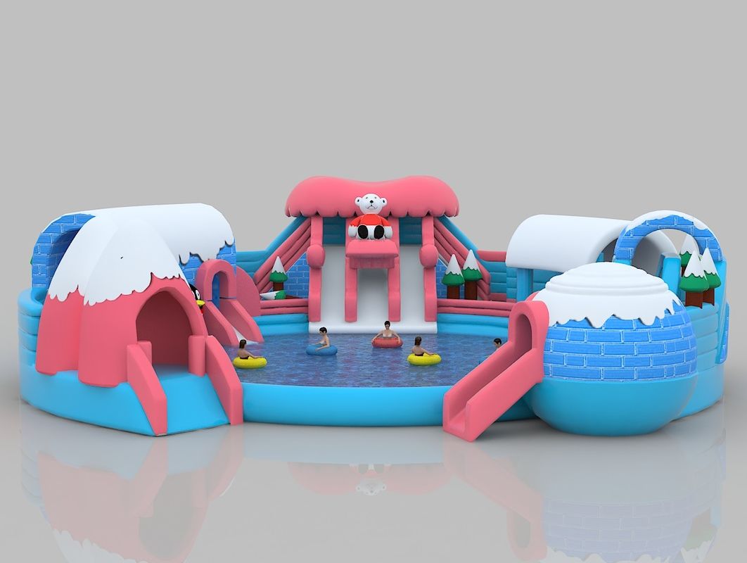 Tematica neve castello gonfiabile colorato PVC salto interno casa rimbalzo per adulti