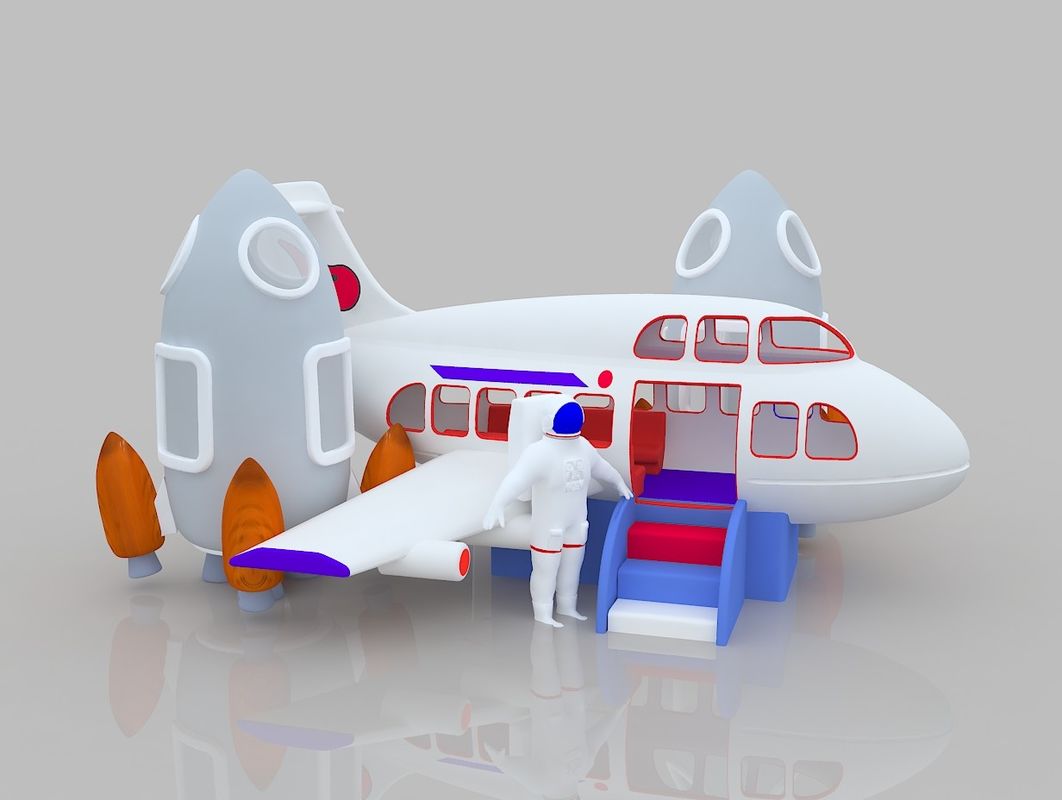 Aereo a tema scivolare e scivolare casa rimbalzo noleggio castello a saltare per bambini con scivolo gonfiabile OEM