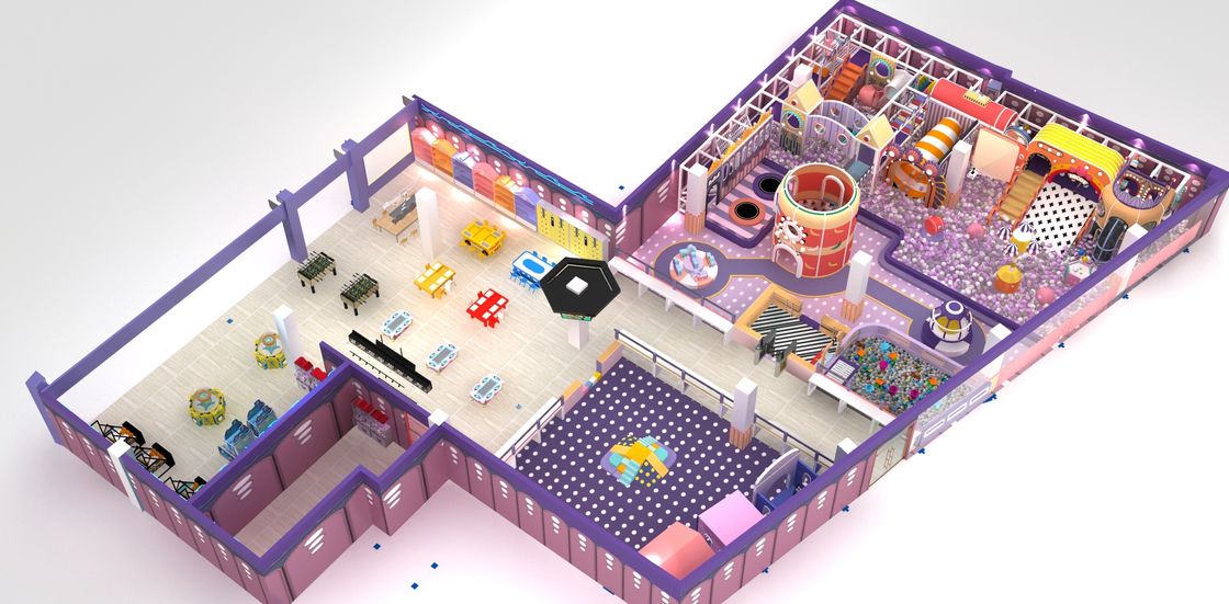 Centro giochi indoor castello cattivo con OEM / ODM accettabile e divertenti attrazioni piscina a palla