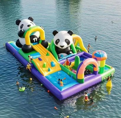 Commercial Bounce House Castello gonfiabile per bambini Parco acquatico Gioco Panda Scivolo d'acqua
