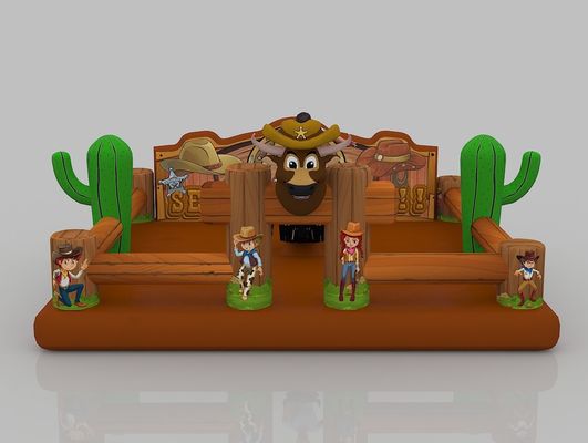 0.7mm TPU Inflatabile Cartoon Castle Park Brown Customized Commercial Bounce House